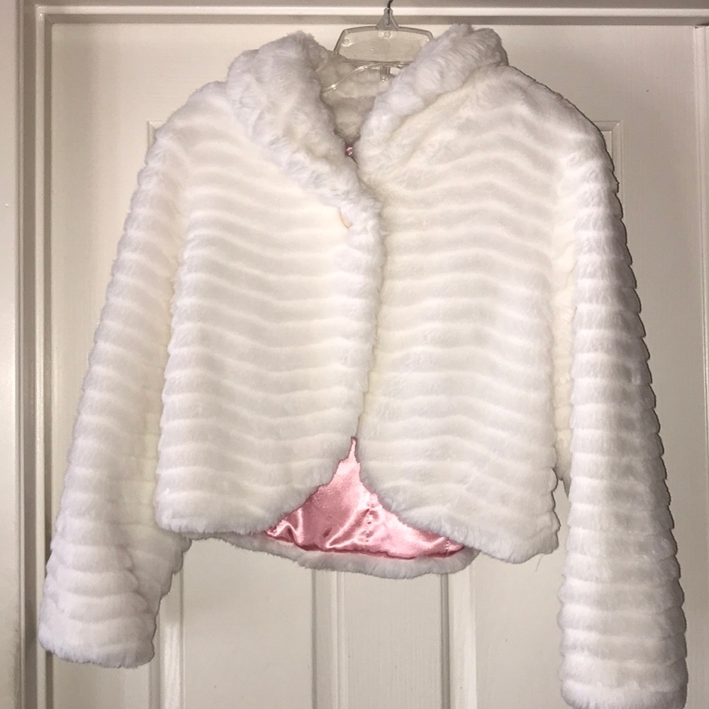 Girl’s KC Collection Faux Fur Coat